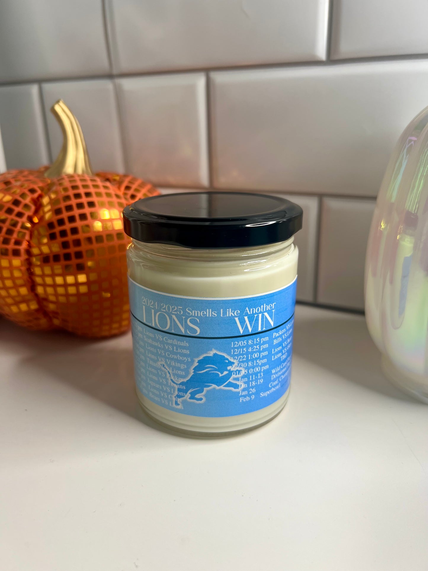 Detroit Lions Win Soy Candle l Sport Candle l NFL Candle l Detroit l Soy Wax l