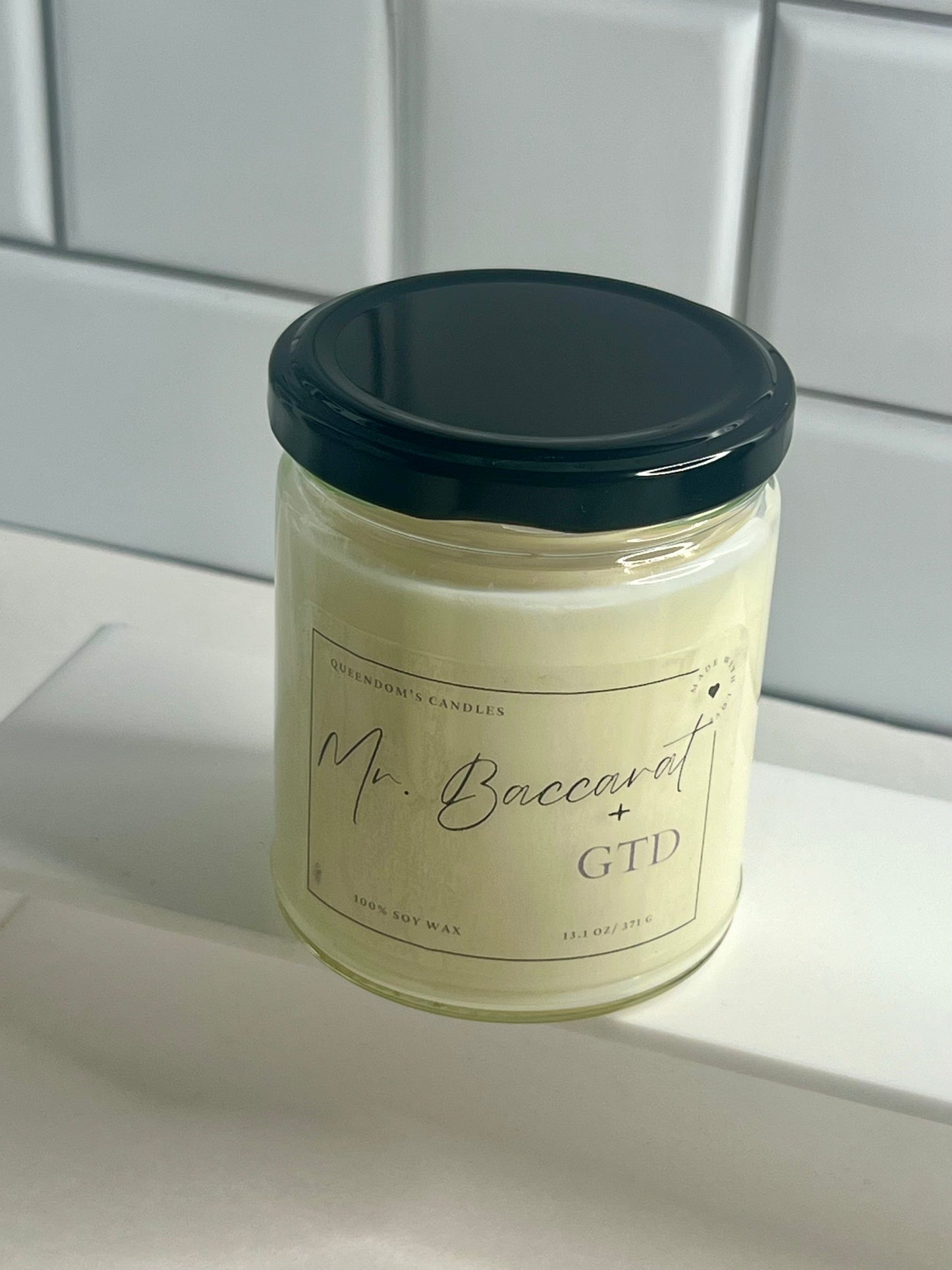 Mr. Baccarat + GTD l SOY wax l 13 OZ l Long Lasting Scent l Manly Scent l Home decor l Unisex Scent l Baccarat Rouge