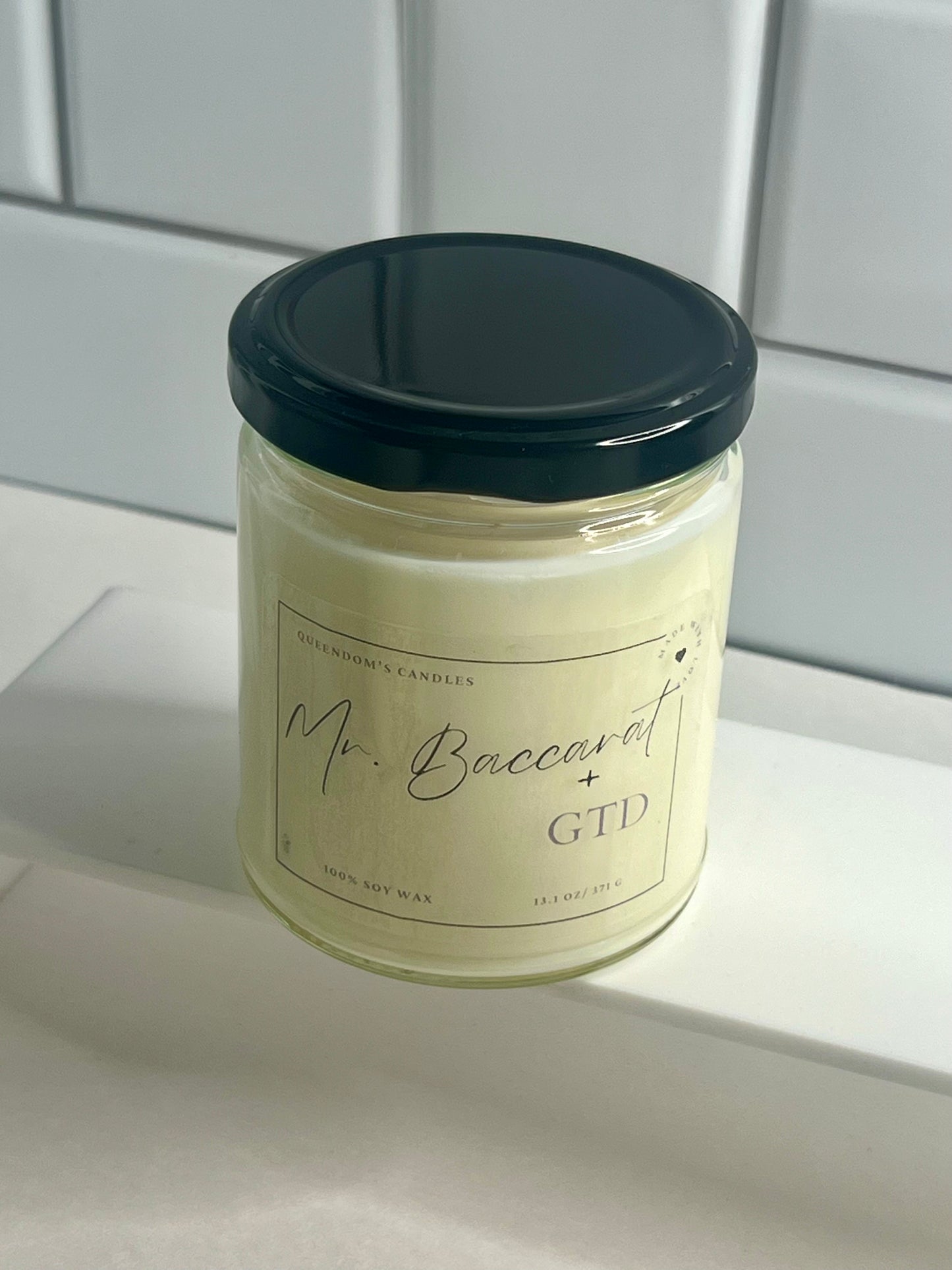 Mr. Baccarat + GTD l SOY wax l 13 OZ l Long Lasting Scent l Manly Scent l Home decor l Unisex Scent l Baccarat Rouge