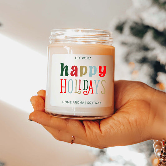 Happy Holiday Candle